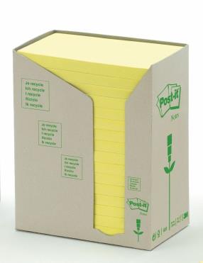 768445 3M FT-5101-1036-2 Post-it Green Line 127x76mm gul (16) Resirkulert papir